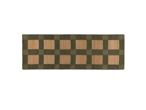 Hatchy Jute Runner - 80x240 - Waxed Jacket - Green