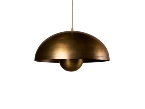 Double Domey Ceiling Light - Standard - Antique Brass