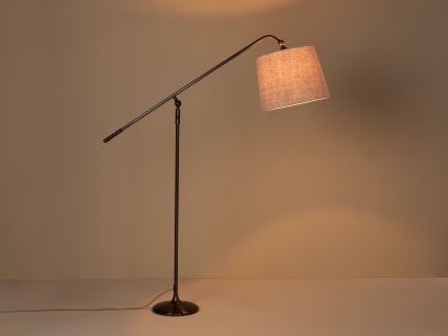 Angler Floor Lamp Blackened Bronze On