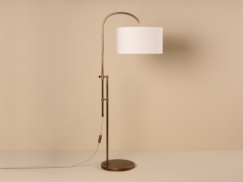 Idler Floor Lamp - Standard - Antique Brass