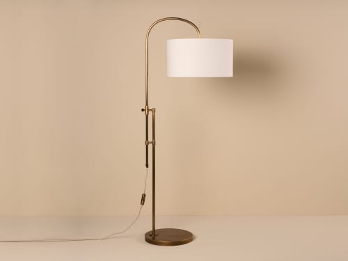 Idler Floor Lamp - Standard - Antique Brass