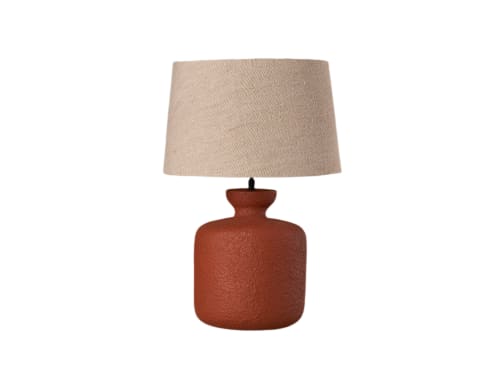 Dappler Ceramic Table Lamp - Large - Broken Pot - Orange