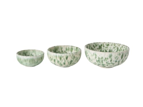 Dipper Set of 3 Bowls - Standard - Grass Clippings Splatter