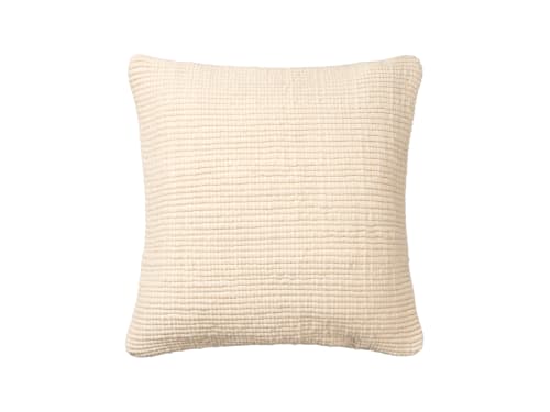 Knitty Wool Cushion Cover - 50X50 - Whipped Cream - White