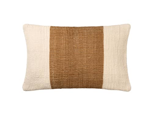 Knitty Stripe Wool Cushion Cover - 40x66 - Burnt Sugar