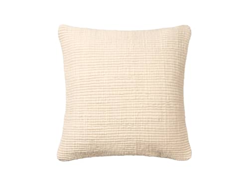Knitty Wool Cushion Cover - 50X50 - Whipped Cream - White