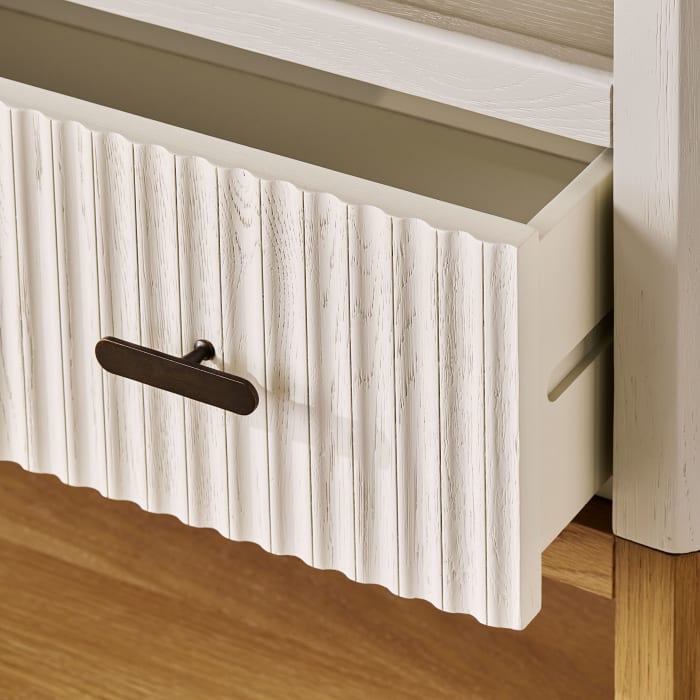Keeper Double Shelfie & Legsie Set with Wooden Doors in Egg Box Painted Oak