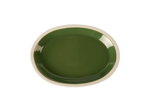 Spreader Platter - Oval - Grass Clippings - Green