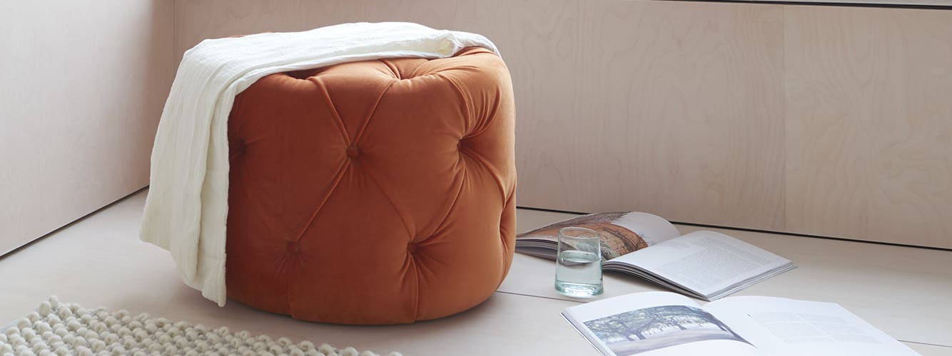 Buttoned footstools outlet