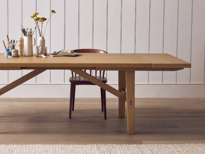 Barney Extending Kitchen Table in Light Oak