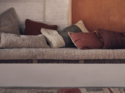 Knitty Stripe Wool Cushion
