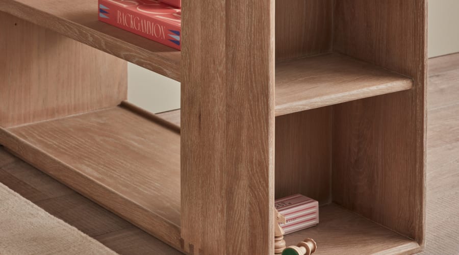 Shelfie Side Table in Whitewashed Oak