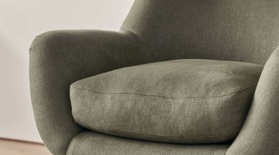 Groovins Accent Chair in Baked Fig Clever Linen