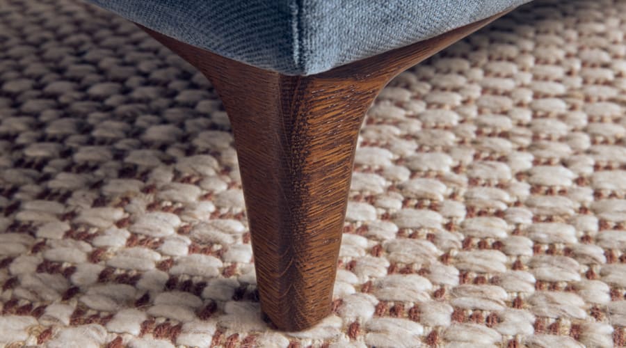 Basecamp Footstool in Sopping Seagrass Teal Chenille