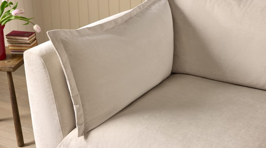 Weekender Love Seat in Egg Box Beige Chenille