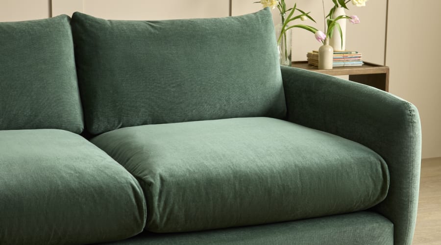 Squishmeister Sofa in Secret Garden Green Chenille