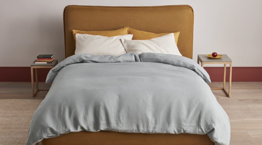 Lazy Linen Duvet Cover in Teal
