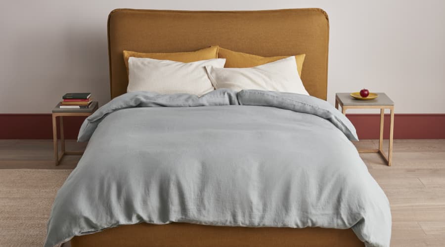 Lazy Linen Duvet Cover in Teal