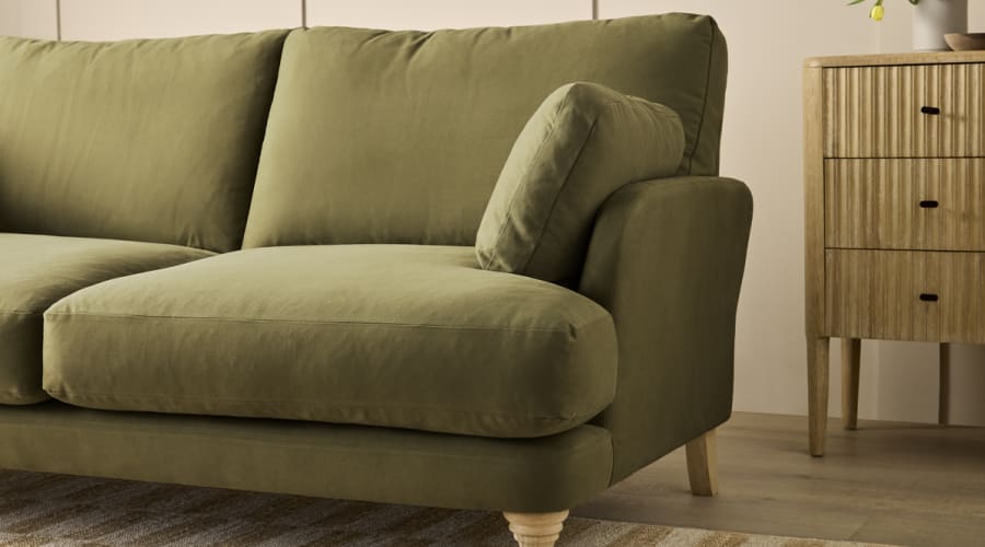 Smithy Sofa in Pressed Olives Green Twill