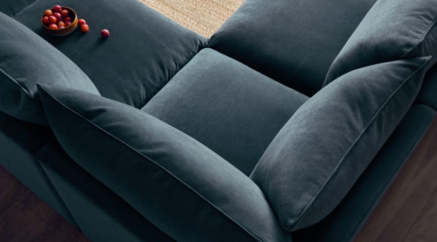 Slow Riser Corner Sofa Bed in Sopping Seagrass Teal Chenille