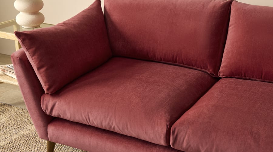 Groover Sofa in Toffee Apple Red Chenille