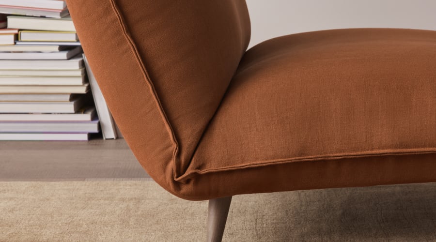 Soft Spot Accent Chair in Broken Pot Orange Linen