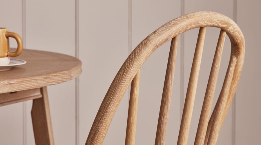Pair of Chortler Kitchen Chairs in Whitewashed Oak