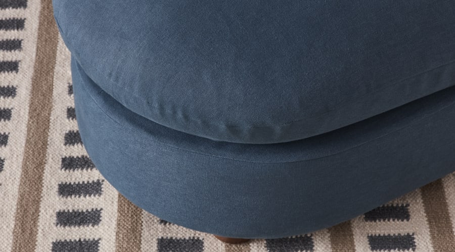 Curvella Footstool in Hosepipe Clever Linen