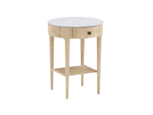 Marmo Side Table in Whitewashed Oak