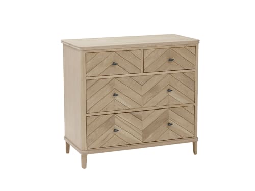 Young Flapper Chest of Drawers in Whitewashed Oak Medium