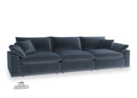 Large Cuddlemuffin Modular sofa in Liquorice Blue clever velvet
