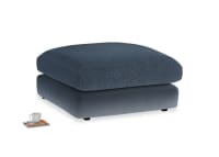 Wodge Footstool in Liquorice Blue Clever Velvet