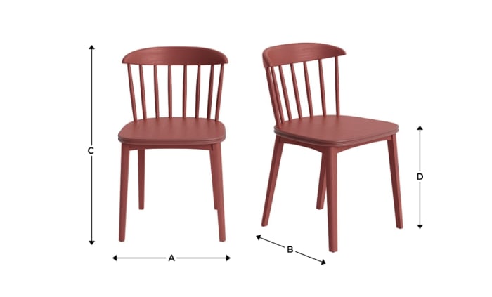 Painted Drummer Pair of Chairs in Quince Jam
