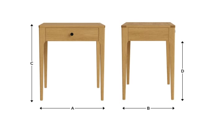 Hide Sleek Side Table in Light Oak