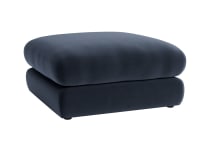 Wodge Footstool in Liquorice Blue Clever Velvet