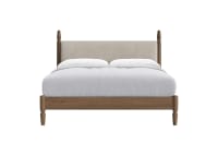 Pippi Bed in Natural Linen - Superking - Natural Fabric - Dark Oak