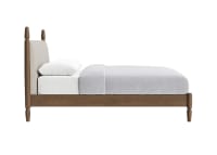 Pippi Bed in Natural Linen - Superking - Natural Fabric - Dark Oak