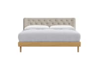 Dr Slow Bed in Natural Linen - Superking - Natural Fabric - Light Oak