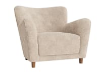 Shearer Chillback Accent Chair - Accent Chair - Shearer - Natural Shearer - Dark Oak Legs