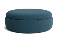Pot Pie Footstool - Extra Large Round - Linen - Hosepipe - Teal