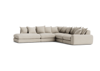 Wodge Modular Chaise Corner Sofa - Large Right Hand - Linen - Marmalade