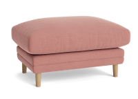 Squisharoo Footstool - Rectangle - Linen - Pudding Pink - Light Oak Legs