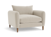 Squishmeister Love Seat - Loveseat - Velvet - Passing Cloud - Grey - Dark Oak Legs