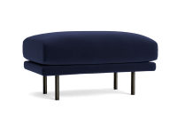 Jeffers Footstool - Rectangle - Clever Velvet - Pen Nib Blue