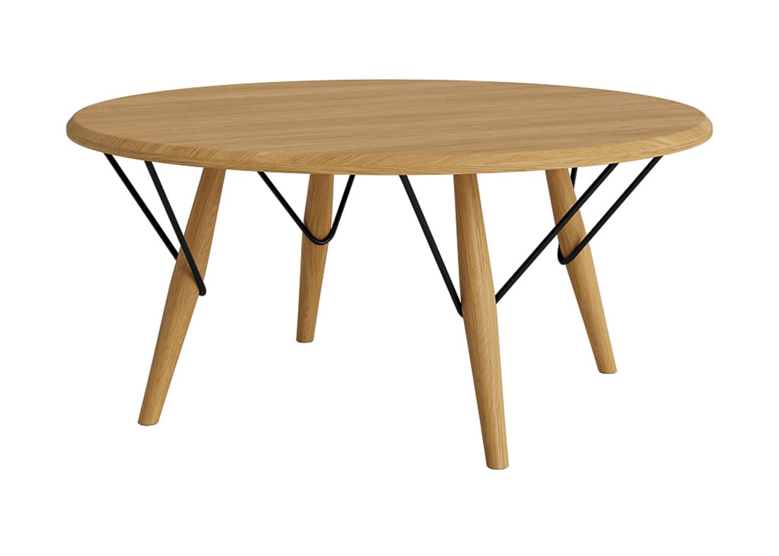High Wire Coffee Table - Round - Light Oak