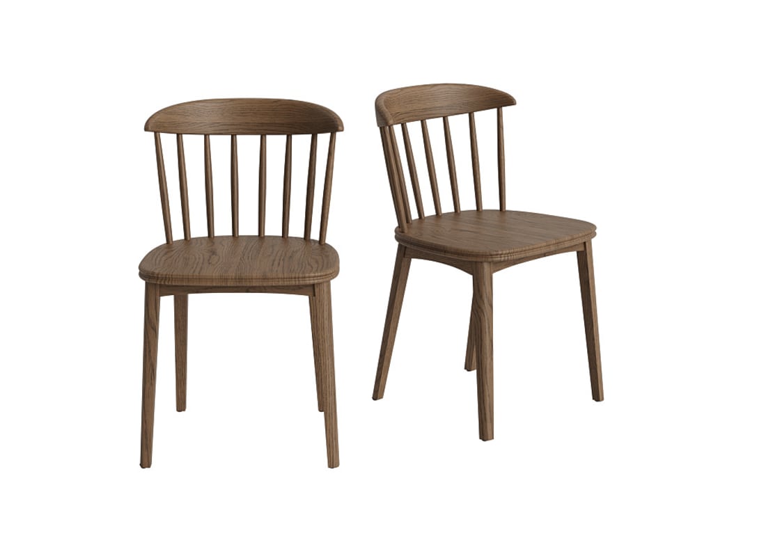 Pair of Drummer Kitchen Chairs in Dark Oak