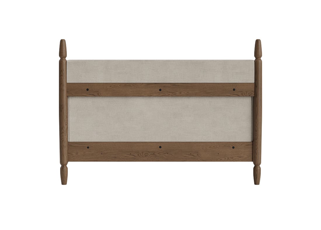 Pippi Bed in Natural Linen - Superking - Natural Fabric - Dark Oak