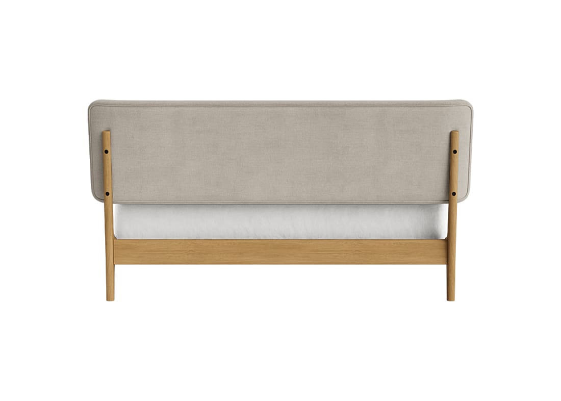Dr Slow Bed in Natural Linen - Superking - Natural Fabric - Light Oak