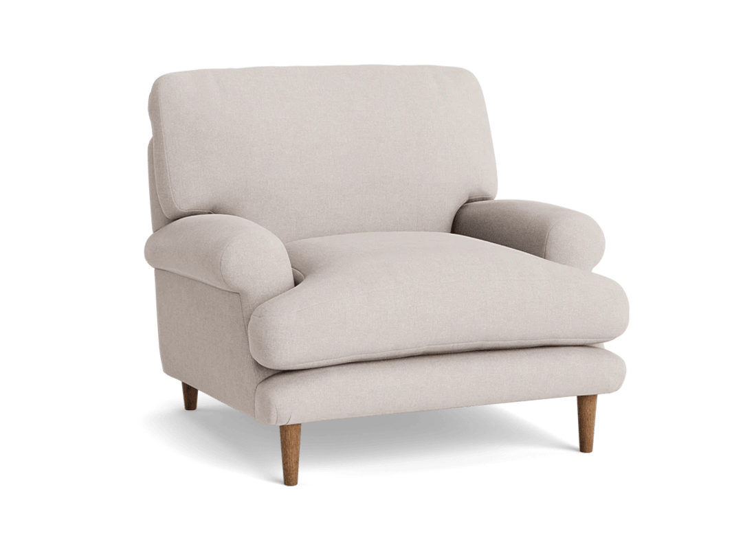 Dawdler Armchair - Armchair - Linen - Summer Linen - Dark Oak Legs
