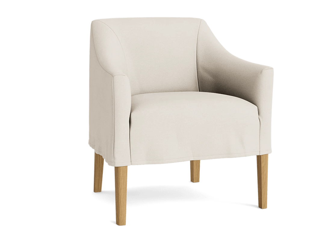 Dapper Kitchen Chair Loose Cover - Standard - Twill - Whipped Cream - White